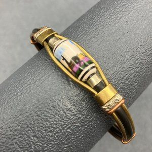 Wrap Cuff Bracelet Copper Black Gold Silver Ceramic Bead Desert Llama Nomad BoHo